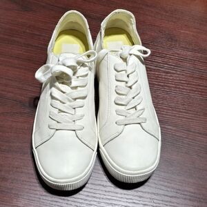 Dolce Vita White Recycled Leather Casual Lace Up Women's Sneakers Size 9